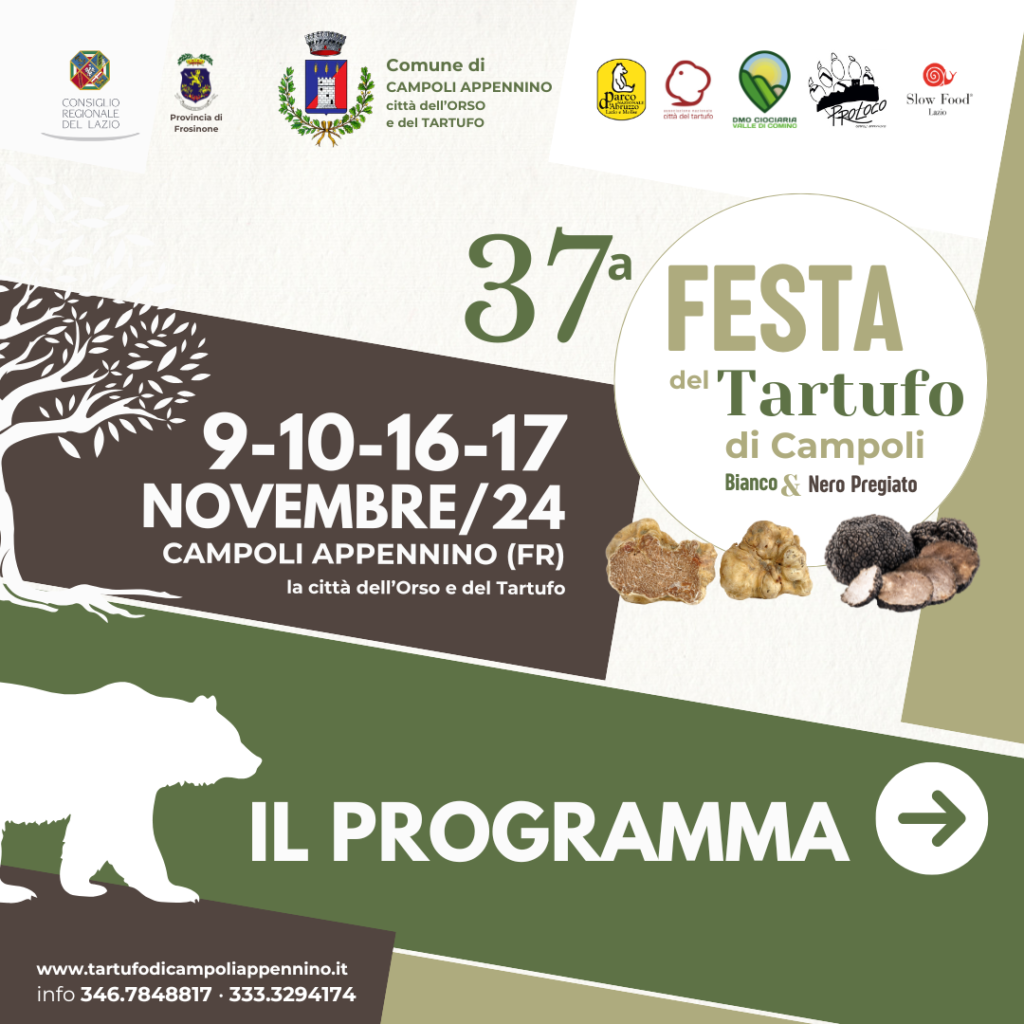 Il programma della 37a Festa del Tartufo di Campoli Appennino